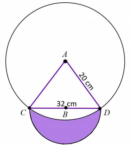 Please help

What is the area of the shaded lune below which is made from the intersection of arcs