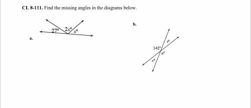 Find the missing angles in the diagrams below.