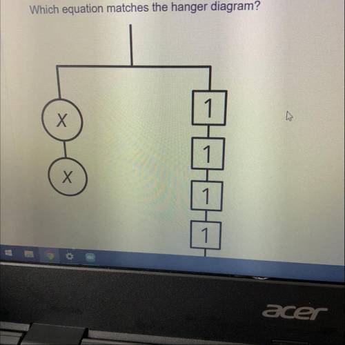 Which equation matches the hanger diagram?