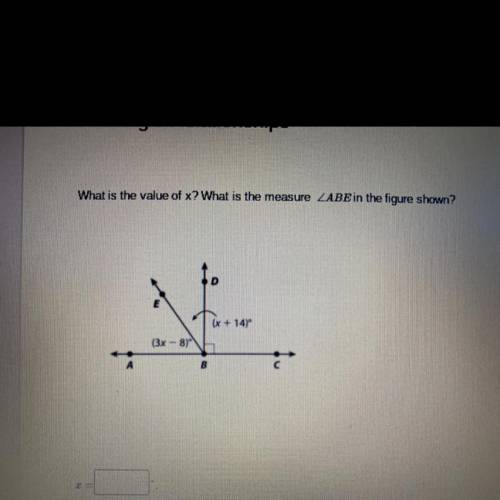What is the value of x? what is the measure of
