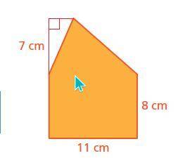 Find the area of the figure. The area is 
_____ square centimeters.