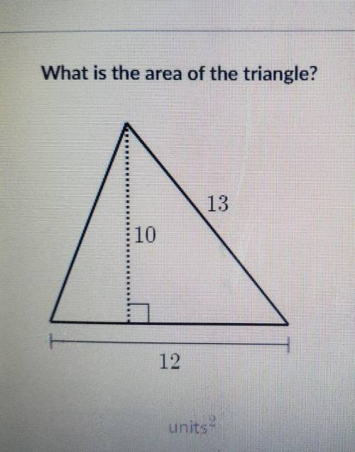 What is the area of the triangle? 13 10 12 units​