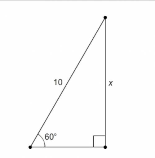 What is the value of x?
103‾√​
10
​53‾√​
​​5