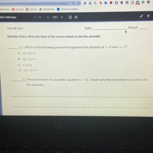 Algebra 1! please help
