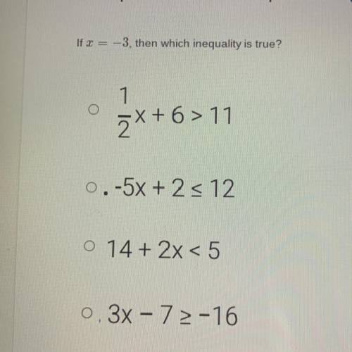 If I = -3, then which inequality is true?