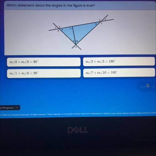 Which statement about the angles in the figure is true?