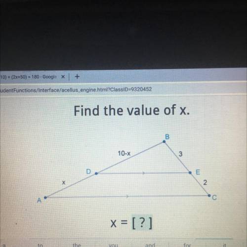 Please help!!! will give brainliest
find the value of x