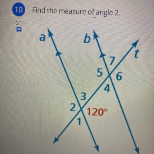 Find the measure of angle 2.