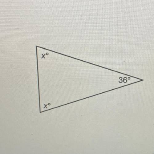 GEOMETRY Find the value of x in the triangle at the right?