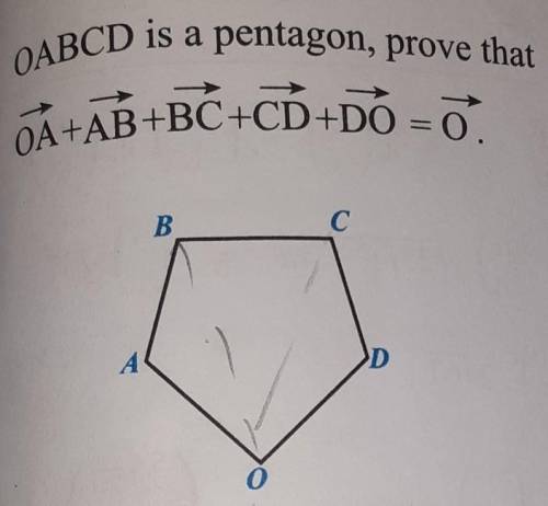 OABCD is a pentagon,prove thatOA+AB+BC+CD+DO=O​