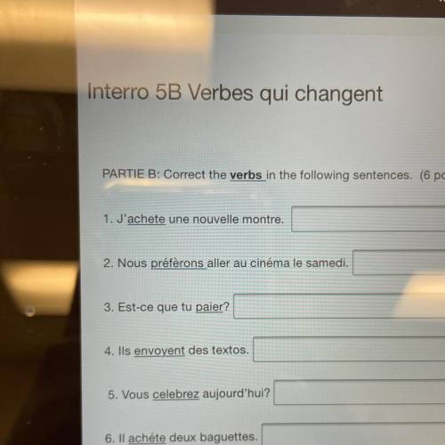 Need help on my french quiz