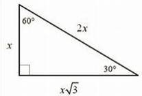 Find the length of the hypotenuse y in the figure below using the shortcuts from Special Triangles.