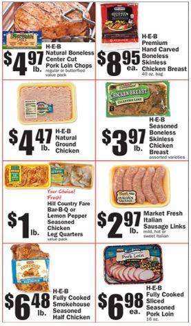 Using the grocery ad below, what is the cost of 3 pounds of pork chops, 4 pounds of Italian sausage