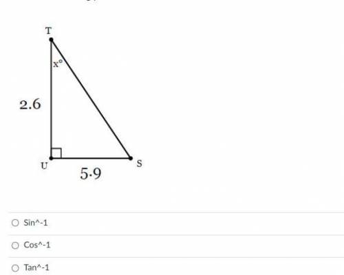 Given the following problem, what function should be used to solve for x?