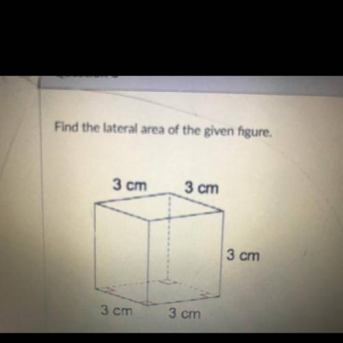 Find the lateral area of the given figure 3cm 3cm 3cm 3cm 3cm
