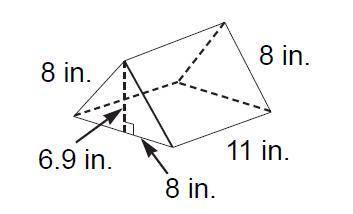 Find the total surface area of the prism pictured

291.6 square inches
319.2 square inches
264.0 s