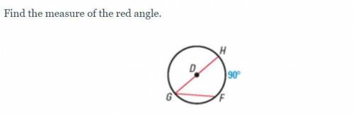 Find the measure of the red angle.