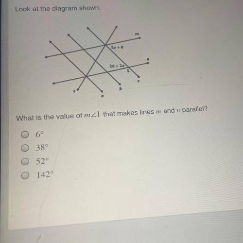 .
What is the value of m 1 that makes lines m and n parallel?