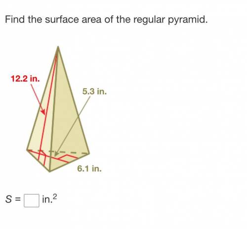 Find the surface area of the regular pyramid
PLEASE HELP ASAP