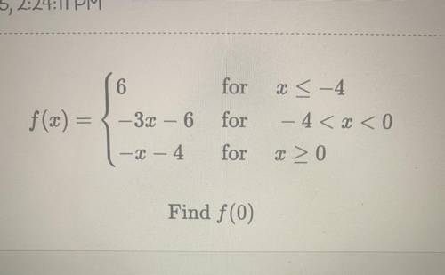 I need to find f(0) help :(