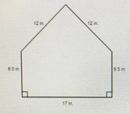 The home plate on a baseball field has the dimensions shown below. Find the area of the home plate.