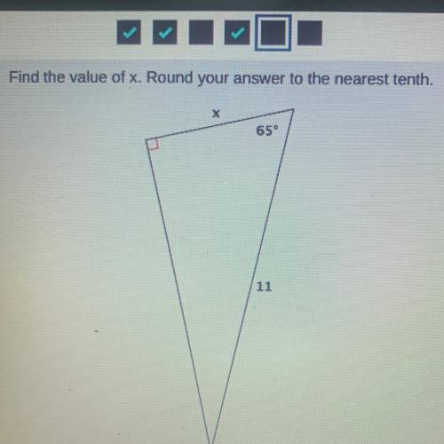 ￼I NEED HELP! I need to find the value of x and round to the nearest tenth