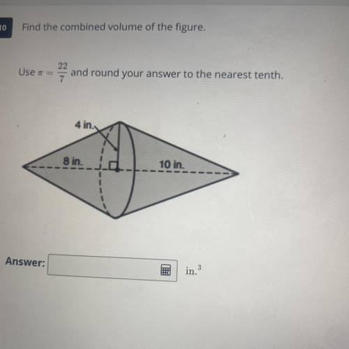 Find the combined volume of the figure