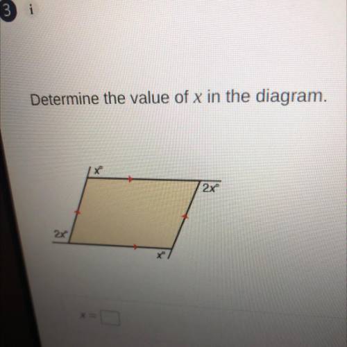 The value of x in the diagram. Help please!