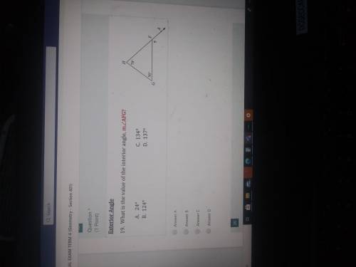 What is the value of the interior angle