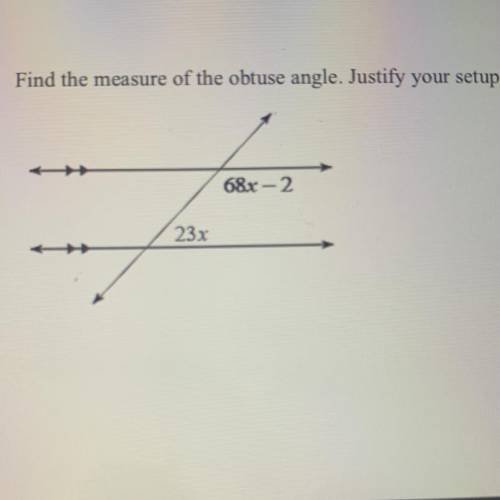 How to find the measure of the obtuse angle