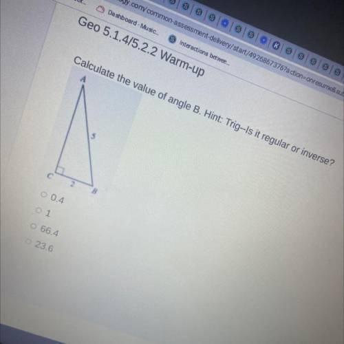 Calculate the value of angle B