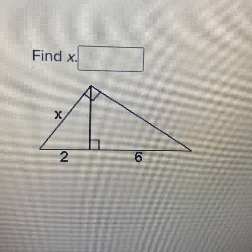 Find x. 
its a quiz oops, thanks!!