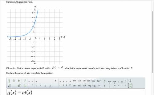 If function f is the parent exponential function , what is the equation of transformed function g i