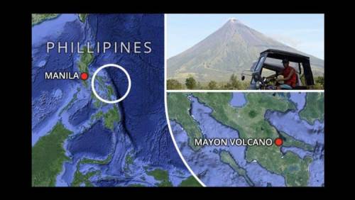 Amap of a secret trail to the of Mount mayon​