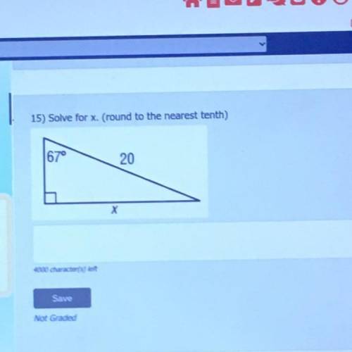 Solve for x. (round to the nearest tenth)

This is for my high school final exam so please answer