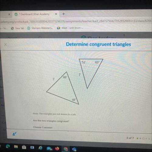 Consider the two triangles shown below Are these triangles congruent