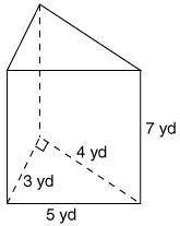 PLS HELP I DONT WANT TO FAIL!!! What is the value of B for the following triangular prism? 6 yd 2 1