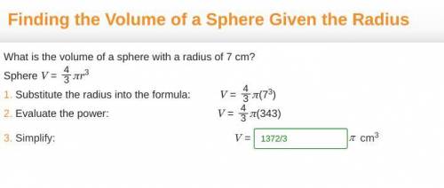 Finding the Volume of a Sphere Given the Radius

What is the volume of a sphere with a radius of 7