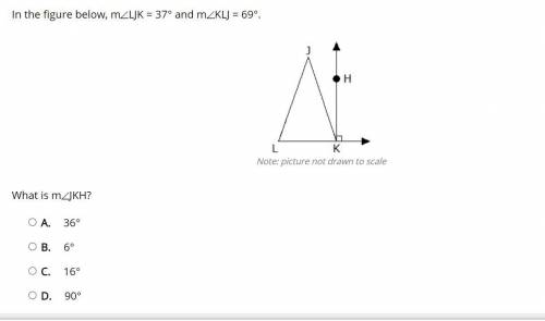HelpIn the figure below, mLJK = 37° and mKLJ = 69°.