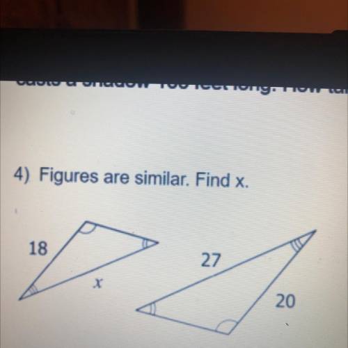 Figures are similar. Find x.