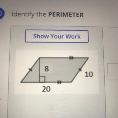 Identify the perimeter show work