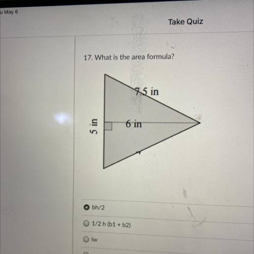 17. What is the area formula?