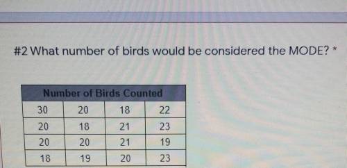 I NEED HELP PLEASE. What number of birds would be considered the MODE?​
