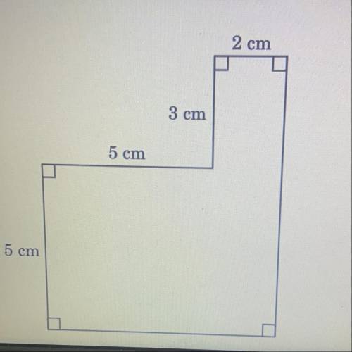 What is the perimeter, in centimeters, of the figure

shown below?
2 cm
3 cm
5 cm
5 cm