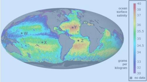 Ocean surface salinity is the amount of salt found in the surface water of the world’s oceans. The