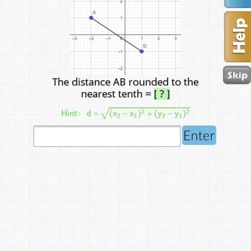 The distance AB rounded to the nearest tenth need help?