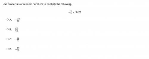 Use properties of rational numbers to multiply the following.