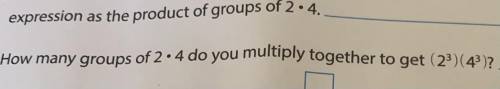 How many groups of 2 • 4 do you multiply together to get (23)(43)?