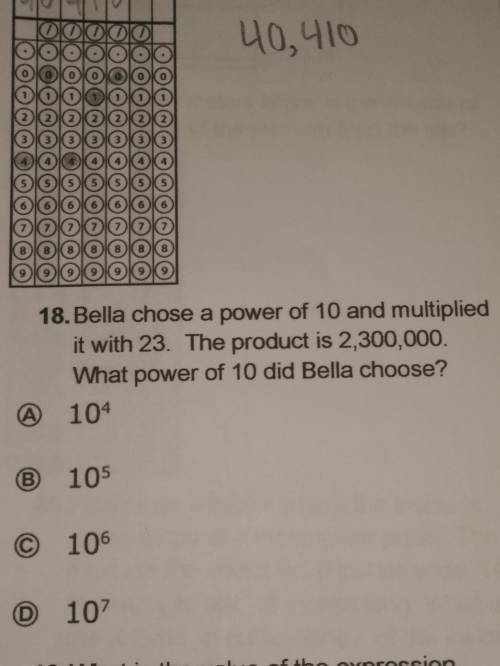 GIVING BRAINLIEST!! PLS HELP :((

Bella chose a power of 10 and multiplied it with 23. The product
