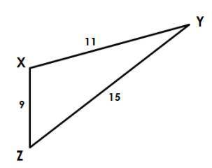 Put the angles of this triangle in order from greatest to least.
